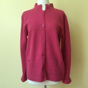 Goodclothes Wool Button Down Pink Sweater Jacket